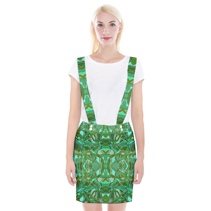 Abstract #8   Aqua Jungle 6000 Braces Suspender Skirt