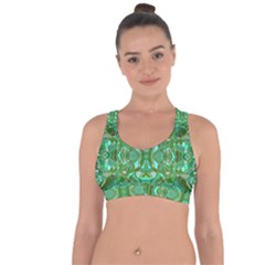 Abstract #8   Aqua Jungle 6000 Cross String Back Sports Bra by KesaliSkyeArt