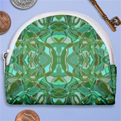 Abstract #8   Aqua Jungle 6000 Horseshoe Style Canvas Pouch