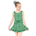 Abstract #8   Aqua Jungle 6000 Kids  Skater Dress Swimsuit View1