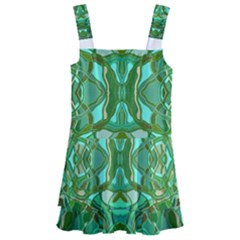 Abstract #8   Aqua Jungle 6000 Kids  Layered Skirt Swimsuit by KesaliSkyeArt