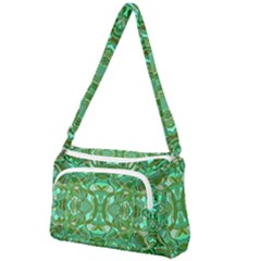 Abstract #8   Aqua Jungle 6000 Front Pocket Crossbody Bag