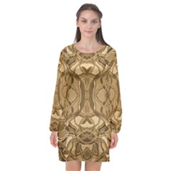 Abstract #8   Iii   Antique 6000 Long Sleeve Chiffon Shift Dress  by KesaliSkyeArt