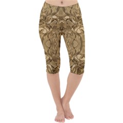 Abstract #8   Iii   Antique 6000 Lightweight Velour Cropped Yoga Leggings