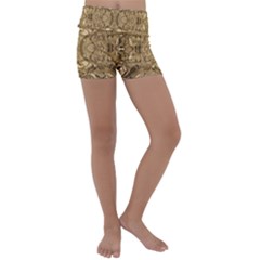 Abstract #8   Iii   Antique 6000 Kids  Lightweight Velour Yoga Shorts