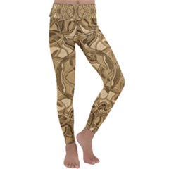 Abstract #8   Iii   Antique 6000 Kids  Lightweight Velour Classic Yoga Leggings