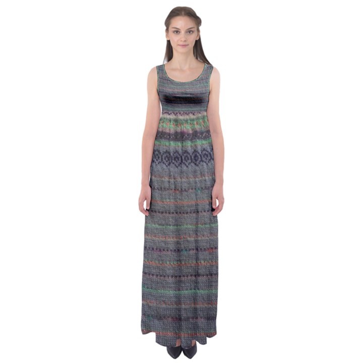 Purple Nordic Empire Waist Maxi Dress