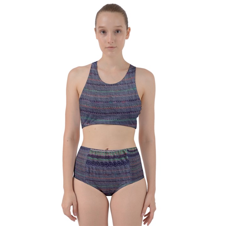 Purple Nordic Racer Back Bikini Set