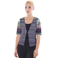 Purple Nordic Cropped Button Cardigan