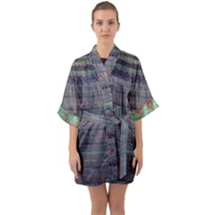 Purple Nordic Quarter Sleeve Kimono Robe by DeneWestUK