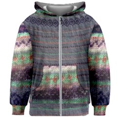 Purple Nordic Kids  Zipper Hoodie Without Drawstring