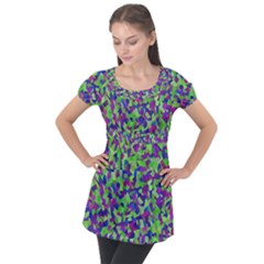 Nocturnal Puff Sleeve Tunic Top