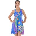 Cool Abstract Pink Blue And Yellow Twirl Liquid Art Show Some Back Chiffon Dress View1