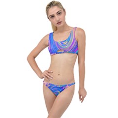 Cool Abstract Pink Blue And Yellow Twirl Liquid Art The Little Details Bikini Set