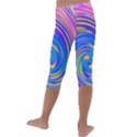 Cool Abstract Pink Blue And Yellow Twirl Liquid Art Kids  Lightweight Velour Capri Leggings  View4