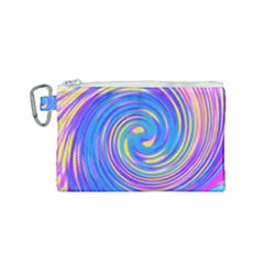 Cool Abstract Pink Blue And Yellow Twirl Liquid Art Canvas Cosmetic Bag (small) by myrubiogarden