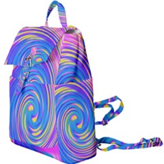 Cool Abstract Pink Blue And Yellow Twirl Liquid Art Buckle Everyday Backpack