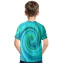 Groovy Cool Abstract Aqua Liquid Art Swirl Painting Kids  Cotton Tee View2