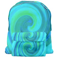 Groovy Cool Abstract Aqua Liquid Art Swirl Painting Giant Full Print Backpack by myrubiogarden