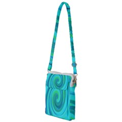 Groovy Cool Abstract Aqua Liquid Art Swirl Painting Multi Function Travel Bag