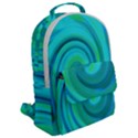 Groovy Cool Abstract Aqua Liquid Art Swirl Painting Flap Pocket Backpack (Large) View2