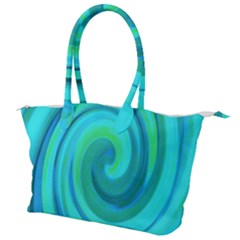 Groovy Cool Abstract Aqua Liquid Art Swirl Painting Canvas Shoulder Bag by myrubiogarden