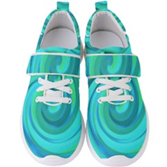 Groovy Cool Abstract Aqua Liquid Art Swirl Painting Men s Velcro Strap Shoes by myrubiogarden