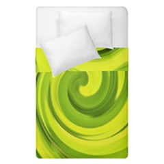 Groovy Abstract Green Liquid Art Swirl Painting Duvet Cover Double Side (single Size) by myrubiogarden