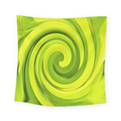 Groovy Abstract Green Liquid Art Swirl Painting Square Tapestry (small)