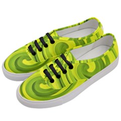 Groovy Abstract Green Liquid Art Swirl Painting Women s Classic Low Top Sneakers by myrubiogarden