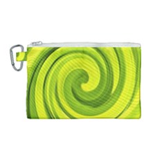 Groovy Abstract Green Liquid Art Swirl Painting Canvas Cosmetic Bag (medium)