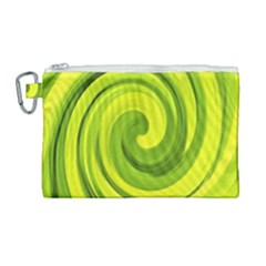 Groovy Abstract Green Liquid Art Swirl Painting Canvas Cosmetic Bag (large)