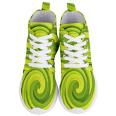 Groovy Abstract Green Liquid Art Swirl Painting Women s Lightweight High Top Sneakers