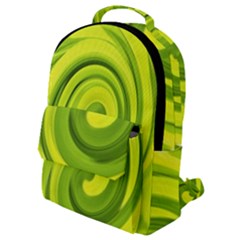 Groovy Abstract Green Liquid Art Swirl Painting Flap Pocket Backpack (small)