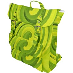 Groovy Abstract Green Liquid Art Swirl Painting Buckle Up Backpack