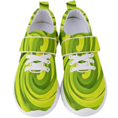 Groovy Abstract Green Liquid Art Swirl Painting Women s Velcro Strap Shoes