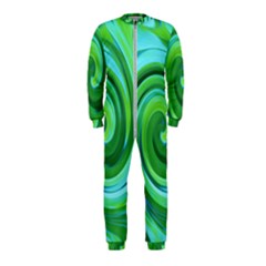 Groovy Abstract Turquoise Liquid Swirl Painting Onepiece Jumpsuit (kids)