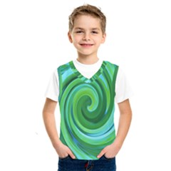 Groovy Abstract Turquoise Liquid Swirl Painting Kids  Sportswear