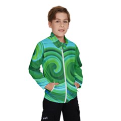 Groovy Abstract Turquoise Liquid Swirl Painting Windbreaker (kids)