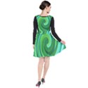 Groovy Abstract Turquoise Liquid Swirl Painting Plunge Pinafore Dress View2