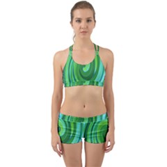 Groovy Abstract Turquoise Liquid Swirl Painting Back Web Gym Set