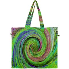 Groovy Abstract Green And Crimson Liquid Swirl Canvas Travel Bag