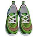 Groovy Abstract Green And Crimson Liquid Swirl Running Shoes View1