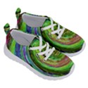 Groovy Abstract Green And Crimson Liquid Swirl Running Shoes View3