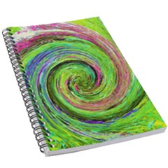 Groovy Abstract Green And Crimson Liquid Swirl 5 5  X 8 5  Notebook