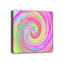 Groovy Abstract Pink And Blue Liquid Swirl Painting Mini Canvas 4  x 4  (Stretched) View1