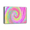 Groovy Abstract Pink And Blue Liquid Swirl Painting Mini Canvas 7  x 5  (Stretched) View1