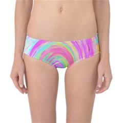 Groovy Abstract Pink And Blue Liquid Swirl Painting Classic Bikini Bottoms by myrubiogarden