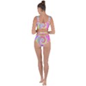 Groovy Abstract Pink And Blue Liquid Swirl Painting Bandaged Up Bikini Set  View2