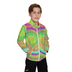 Groovy Abstract Purple And Yellow Liquid Swirl Windbreaker (kids)